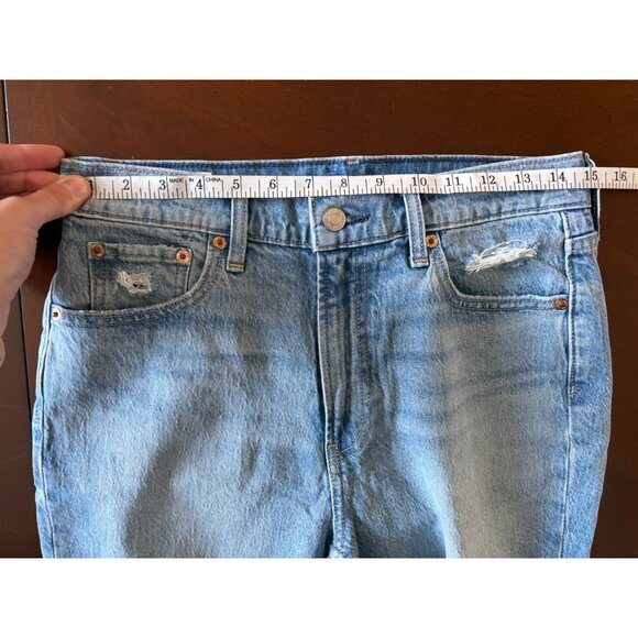 GAP Cheeky Straight High Rise Jeans Medium Wash Vintage Destructed Size 8 Long - Picture 8 of 11